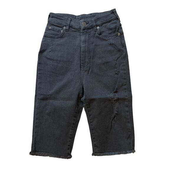 SER.O.YA Maya Black High Rise Biker Shorts NWT Size 24 - Picture 1 of 5